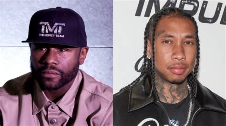Tyga at Floyd Mayweather's party Feb. 2019