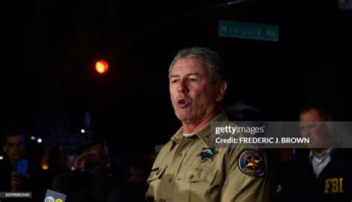 Ventura County Geoff Dean addresses the media about the mass shooting at the Borderline Bar and Grill in Thousand Oaks, California, USA, 08 November 2018. A sheriff's deputy, 11 attendees and the gunmen were killed. California Bar shooting, Thousand Oaks, USA - 08 Nov 2018