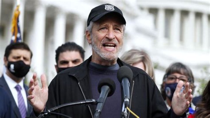 Veterans advocate Jon Stewart points toward the Senate during an impassioned speech condemning Republican Senators for voting against the Honoring Our PACT Act, and calling them cowards. The legislation would have established a connection between military service and exposure to toxins via burn pits, easing access to healthcare for veterans and active duty members. The bill passed the Senate with 84 votes, but Republican Senators objected, claiming it contained unrelated spending. Jon Stewart speaks at conference on Honoring Our PACT Act at Capitol, Washington, United States - 28 Jul 2022