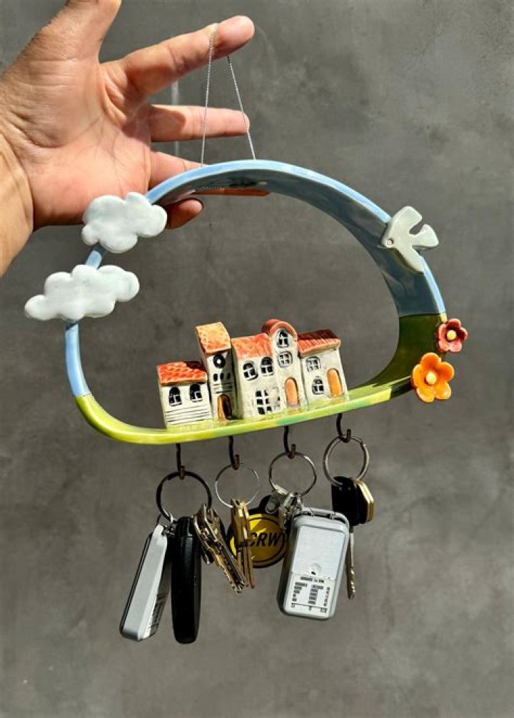 Vibrant Village Key Ring