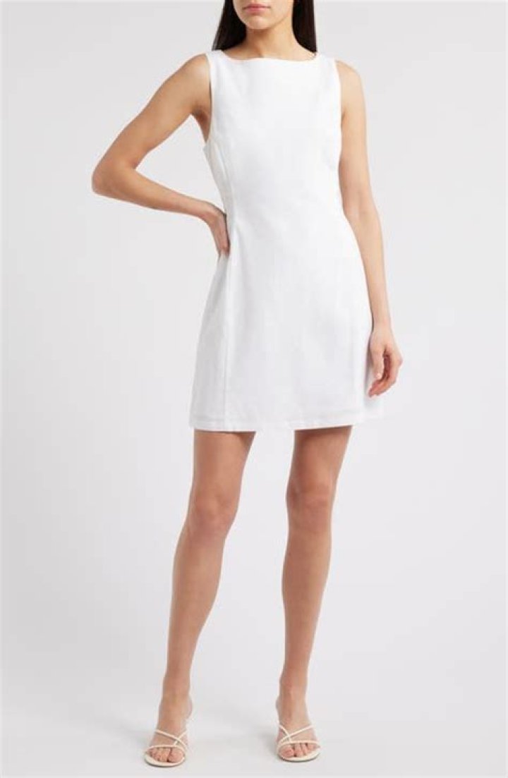 white sheath dress