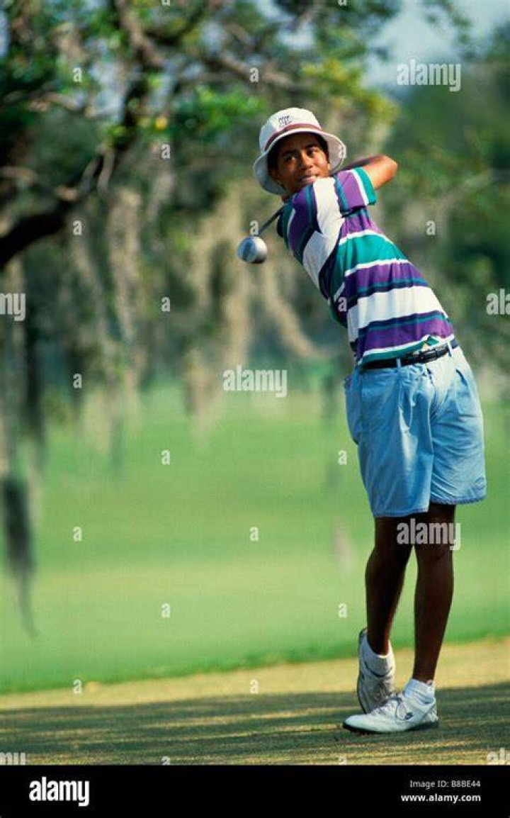 WOODS. Amateur Tiger Woods, 16, tees off at the 11th hole during the pro-am portion of the Los Angeles Open at Riviera Country Club in Los Angeles, Calif. Riviera is where Tiger Woods played his first PGA Tour event as an amateur. It would be the ideal place to set the tour record for most winsOn The Fringe Tiger Golf, LOS ANGELES, USA - 26 Feb 1992