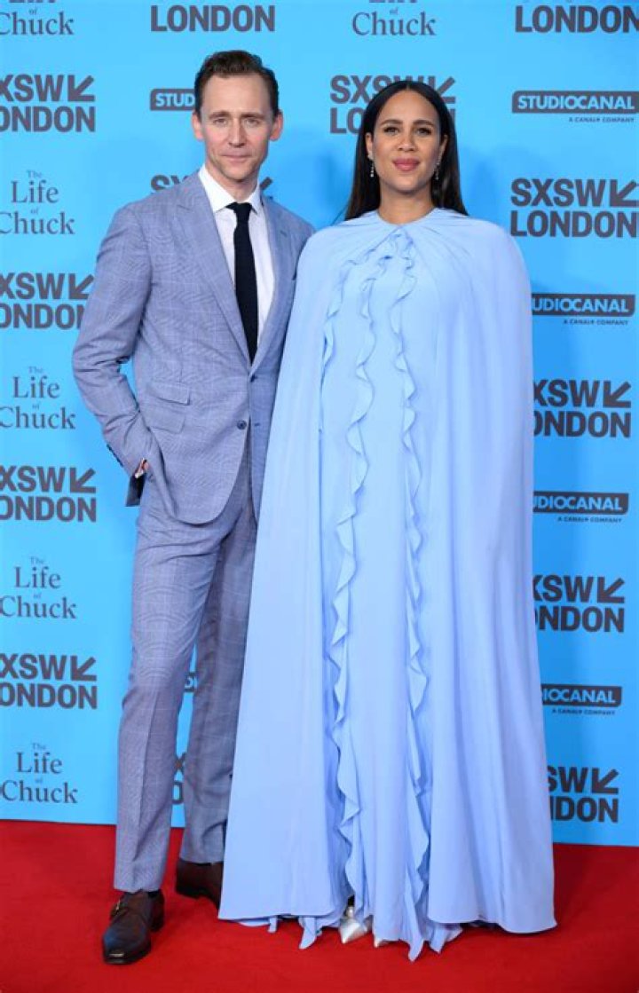 Zawe Ashton, Tom Hiddleston, Ariana Grande and Andrew Garfield watching the action on Centre Court Wimbledon Tennis Championships, Day 14, The All England Lawn Tennis and Croquet Club, London, UK - 16 Jul 2023