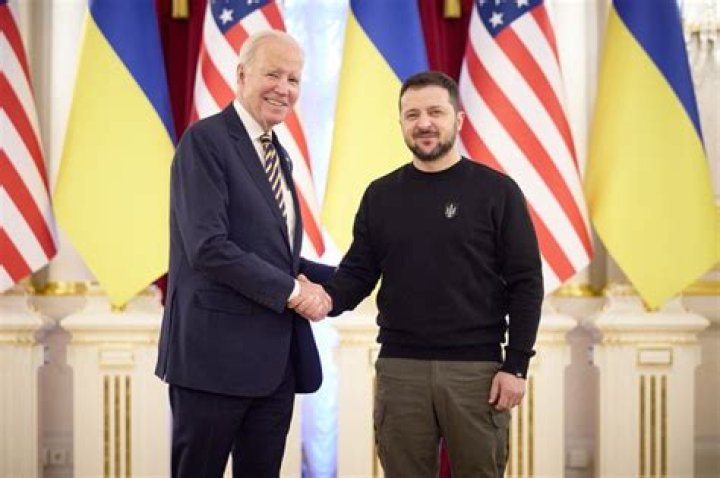 Zelenskyy Hugs Biden In Ukraine